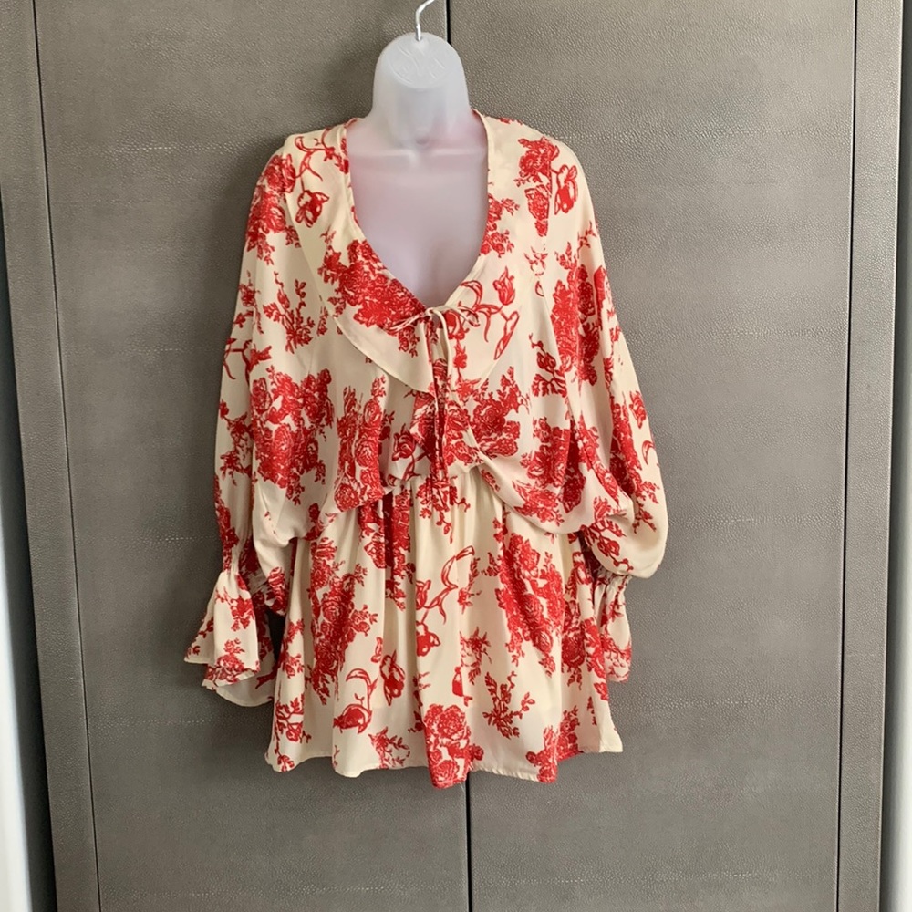 Vici Collections Billowy Sleeve Print Mini Dress Size Small